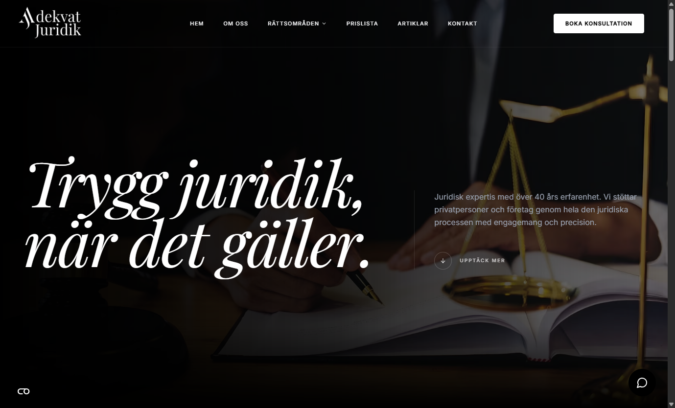 Adekvat Juridik webbplats